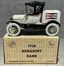 1918 Ford Runabout Champion Spark Plugs Ertl 1:25 Diecast Bank