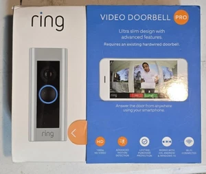 Ring Video Pro Doorbell 1080p HD Camera Motion Detection Night Vision Never Used