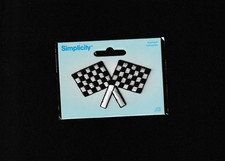 Embroidered Iron Sew On Race Checkered Flag W...