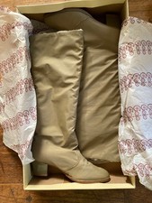 Vtg. Golo Performer Heeled Pull On Winter Boots Size 7M Taupe Fabric Vibram NIB