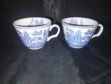 Lot of 2 Spode Blue Room Collection Willow Tea Cups Oriental Pattern 