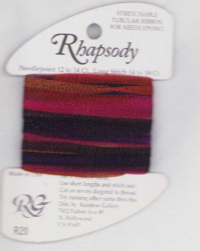 Rhapsody Tubular Ribbon Stretchable Rainbow Gallery Cross Stitch Needlepoint Pic - Picture 8 of 27