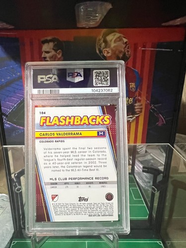 2024 Topps Chrome MLS Carlos Valderrama #104 Gold Refractor /50 PSA GEM MT 10 - Picture 17 of 17