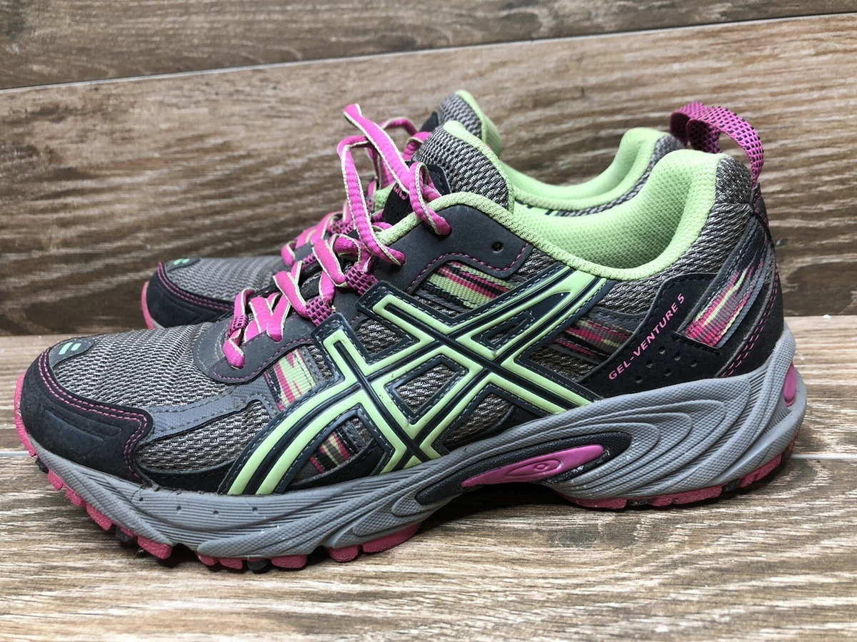 Posibilidades Credencial por ejemplo Asics Gel Venture 5 Women's 8 Trail Running Shoes T5N8N D Gray Pink Green |  eBay