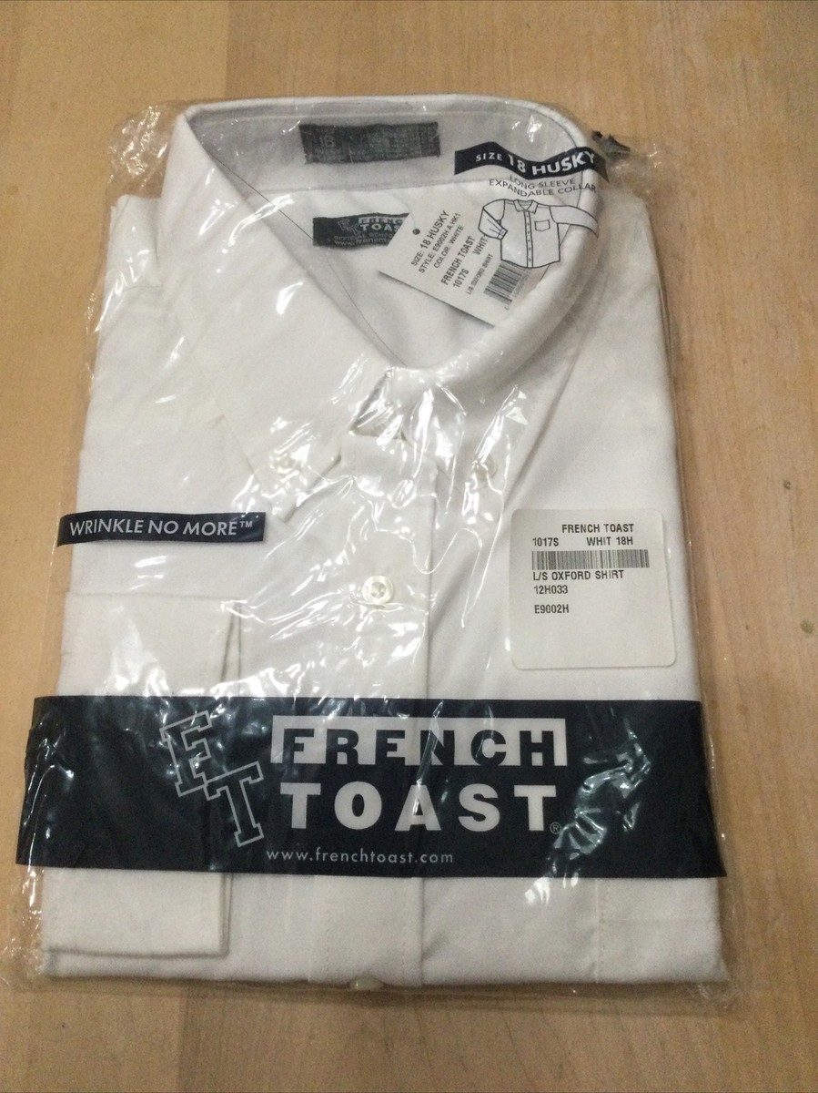 French Toast Boys Long Sleeve Button Down Shirt Size 18 Husky New