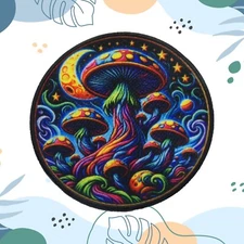 Mushrooms Patch Iron-on Clothing Applique Hippie Badge Psychedelic Woodstock