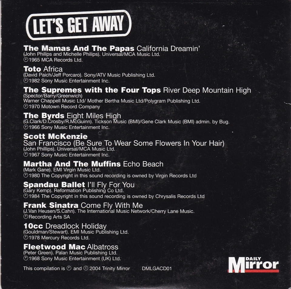 LET'S GET AWAY ( DAILY MIRROR Newspaper CD ) - Bild 2 von 3