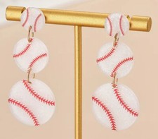 Sports Balls Acrylic Earrings 5 Different Sports 