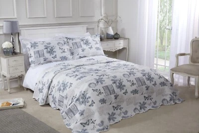 Bedspread Set 3Pcs Quilted Patchwork Bedspread Double King Single Bed Wordsworth - Image 1 of 4