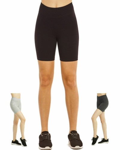 Women Stretch Cotton Spandex High Waist Yoga Fitness Gym Biker Shorts Leggings - Picture 17 of 57