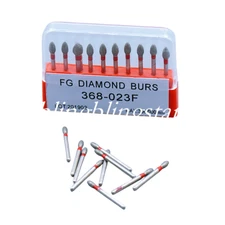Dental Multi-Use #368-023F Fine Drills Diamond Burs Egg Football Shape Green
