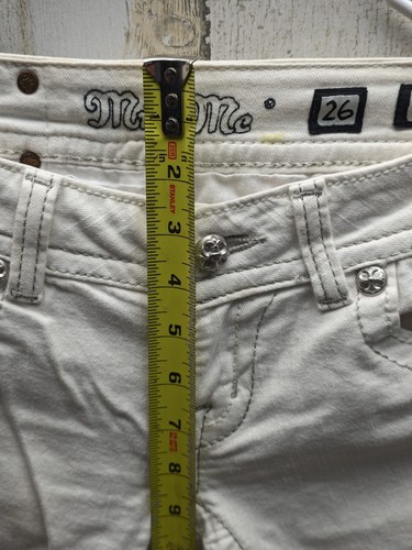 Miss Me Größe 26 Skinny Jeans weiß verziert dicker Nietenstich JP5002563 - Bild 13 von 15