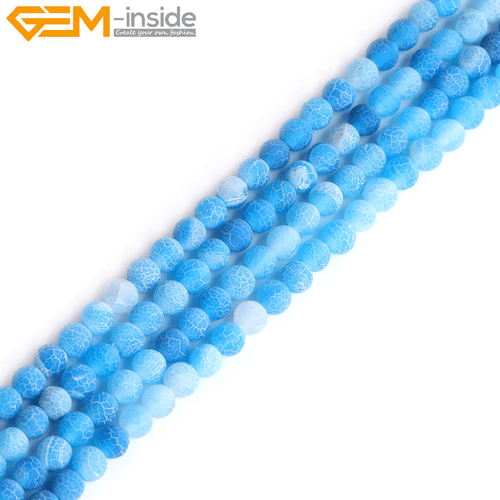 Natural Matte Aquamarine Mookaite Round Loose Spacer Jewellery Making Beads 15" - Picture 526 of 534