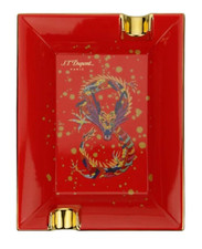 ST DUPONT LIMITED EDITION YEAR OF THE DRAGON RED ASHTRAY PORCELAIN 006486
