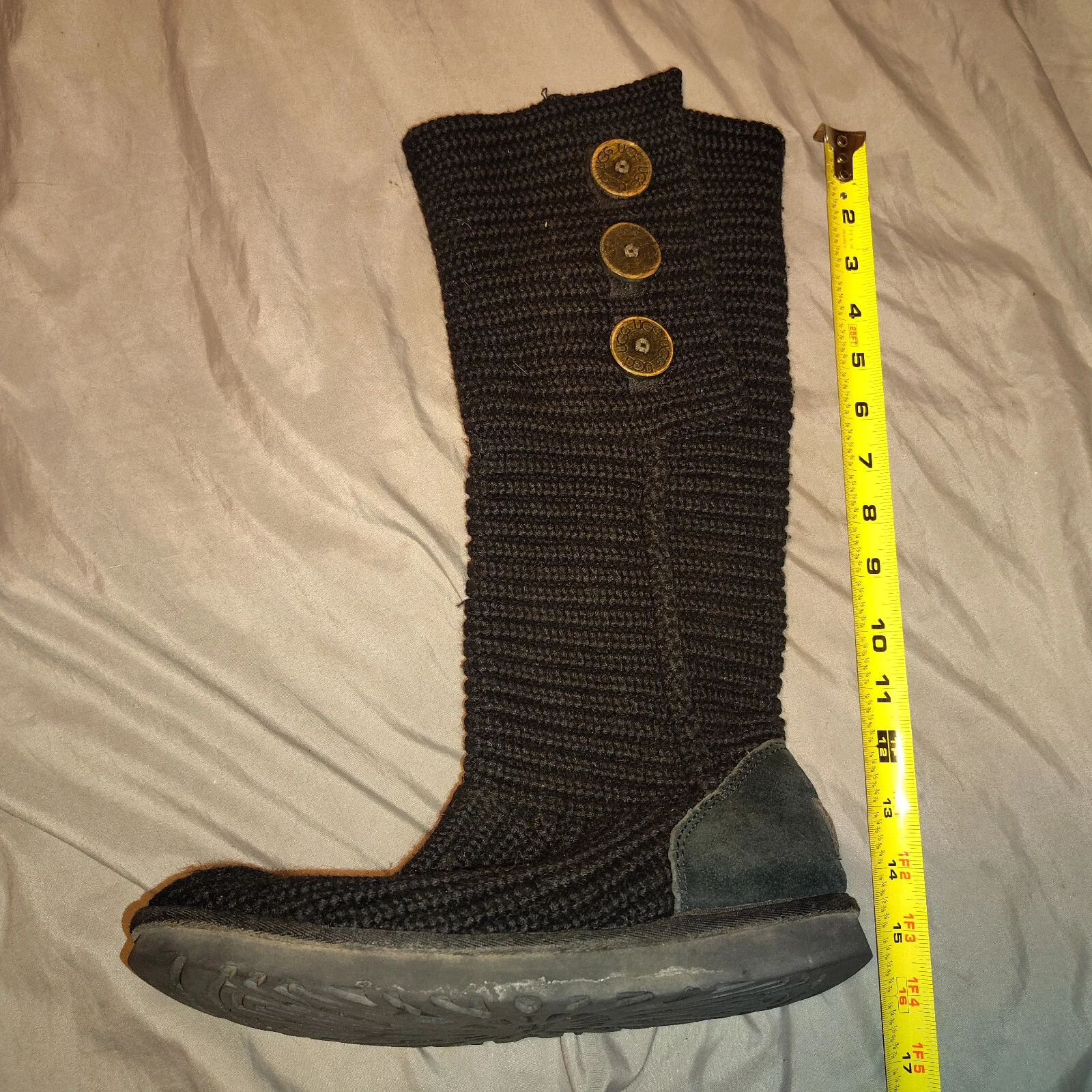 Stivali UGG donna classici Cardy 5819 alti blu dettagli bottoni maglia US 8