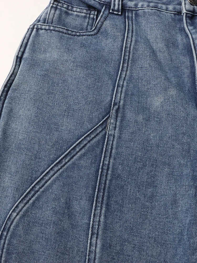 Wave Design Spliced Button Jeans Women High Waist Patchwork Wave Design Spliced Button Jeans Women High Waist Patchwork