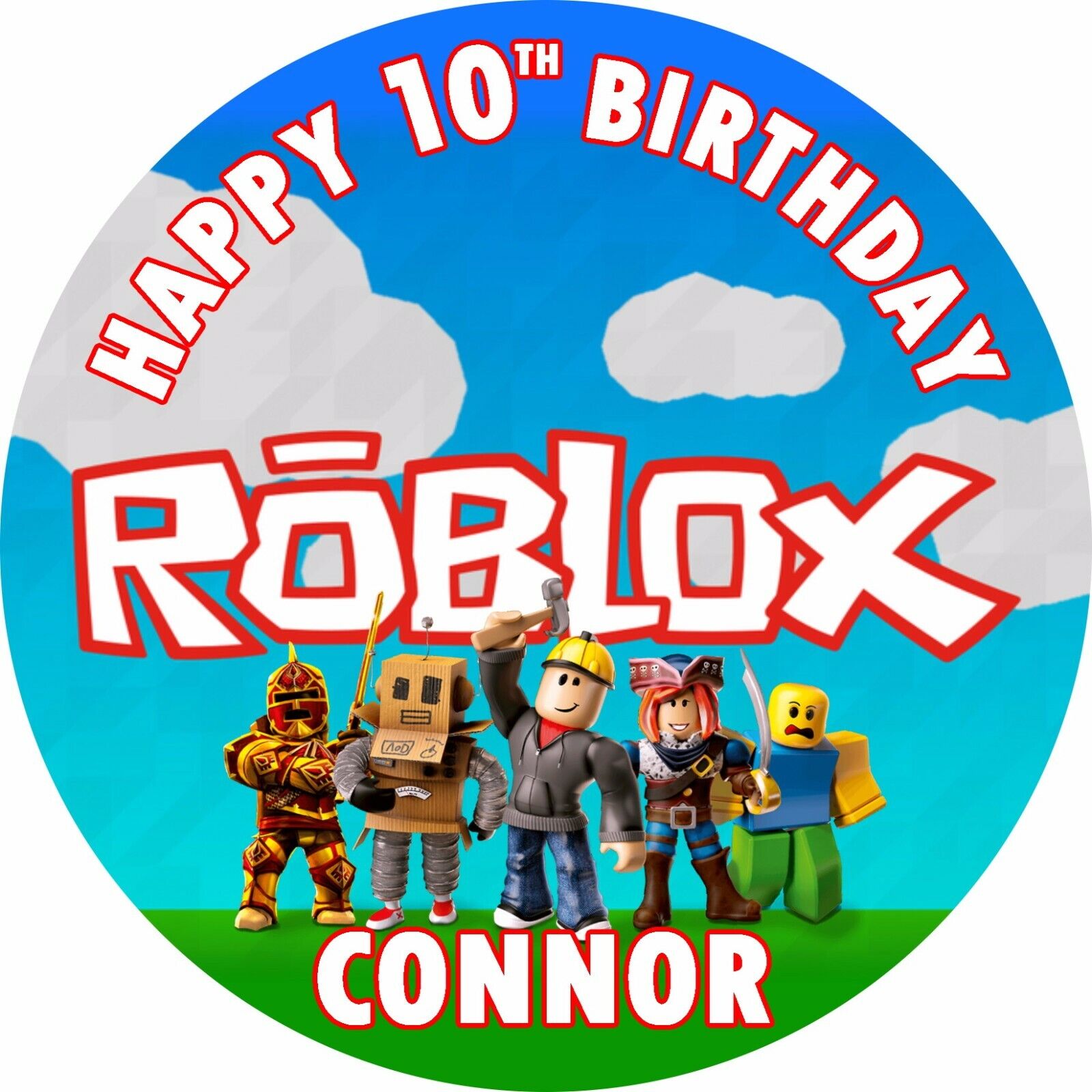 Roblox Cake Topper 