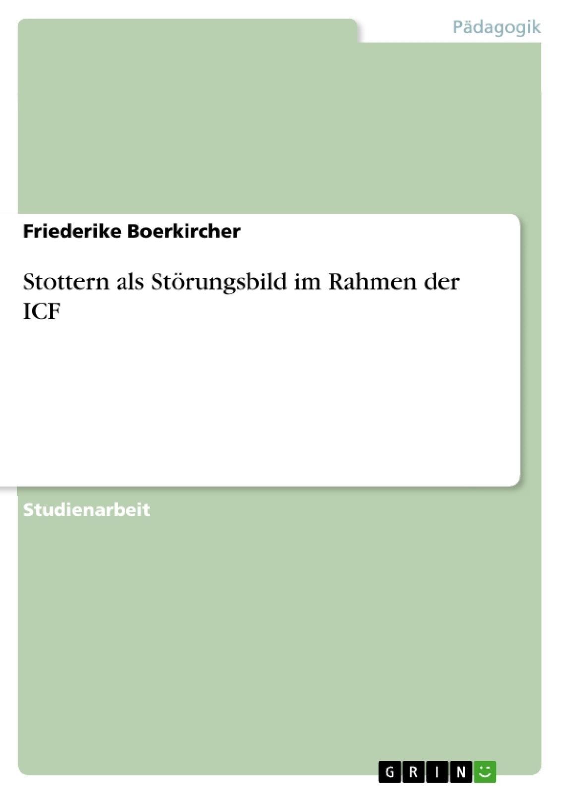 Thumbnail - Friederike Boerkircher | Stottern Als Störungsbild Rahmen Der Icf |