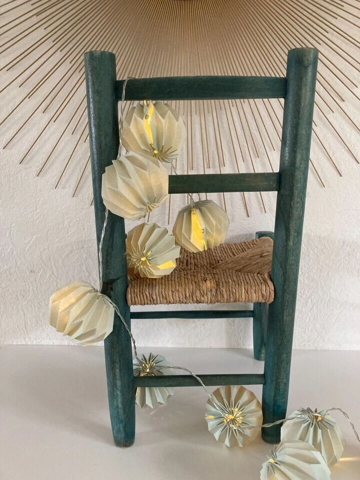 3 ⚜️ Ancienne Petite Chaise Enfant en Bois et Paille Vintage - Photo 3/4