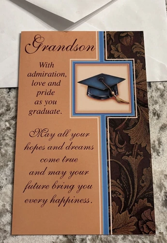 Graduation Grandson Congratulations 5'x7.75" Stockwell Greeting Card