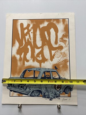 Pop Art Print -signed Jason? - #3 Race Car - Hot Rod -Graffiti