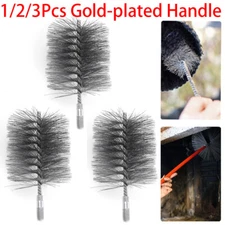 1/2/3Pack Chimney Brush Cleaning-Brush Round Steel Wire Fireplace Flue Pipe-Rust