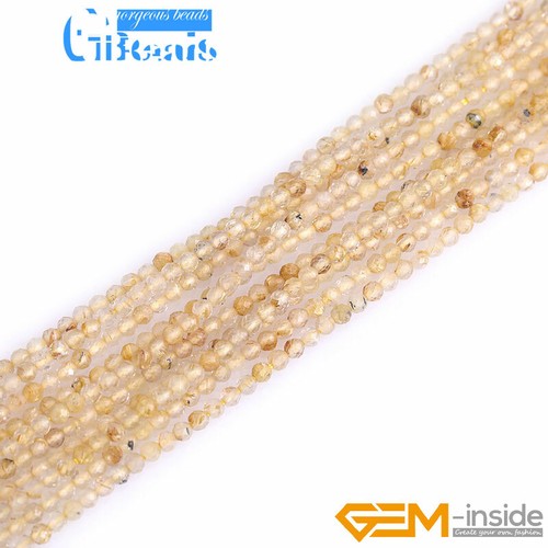 Cuentas pequeñas espaciadoras de cuarzo dorado facetado piedra natural envío gratuito - Imagen 4 de 12