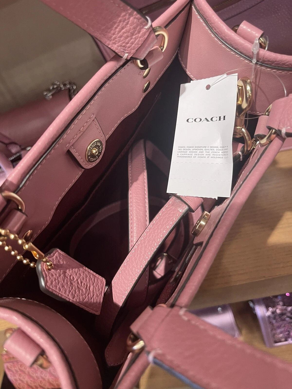 Borsa a tracolla Coach Dempsey in pelle ciottoli nuova con etichette 22 vero rosa CO971 NUOVA $378