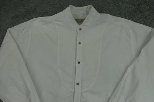 Scully Shirt Men XXL White Western Band Collar Old West Frontier Textured Cowboy - 第 2/11 張圖片