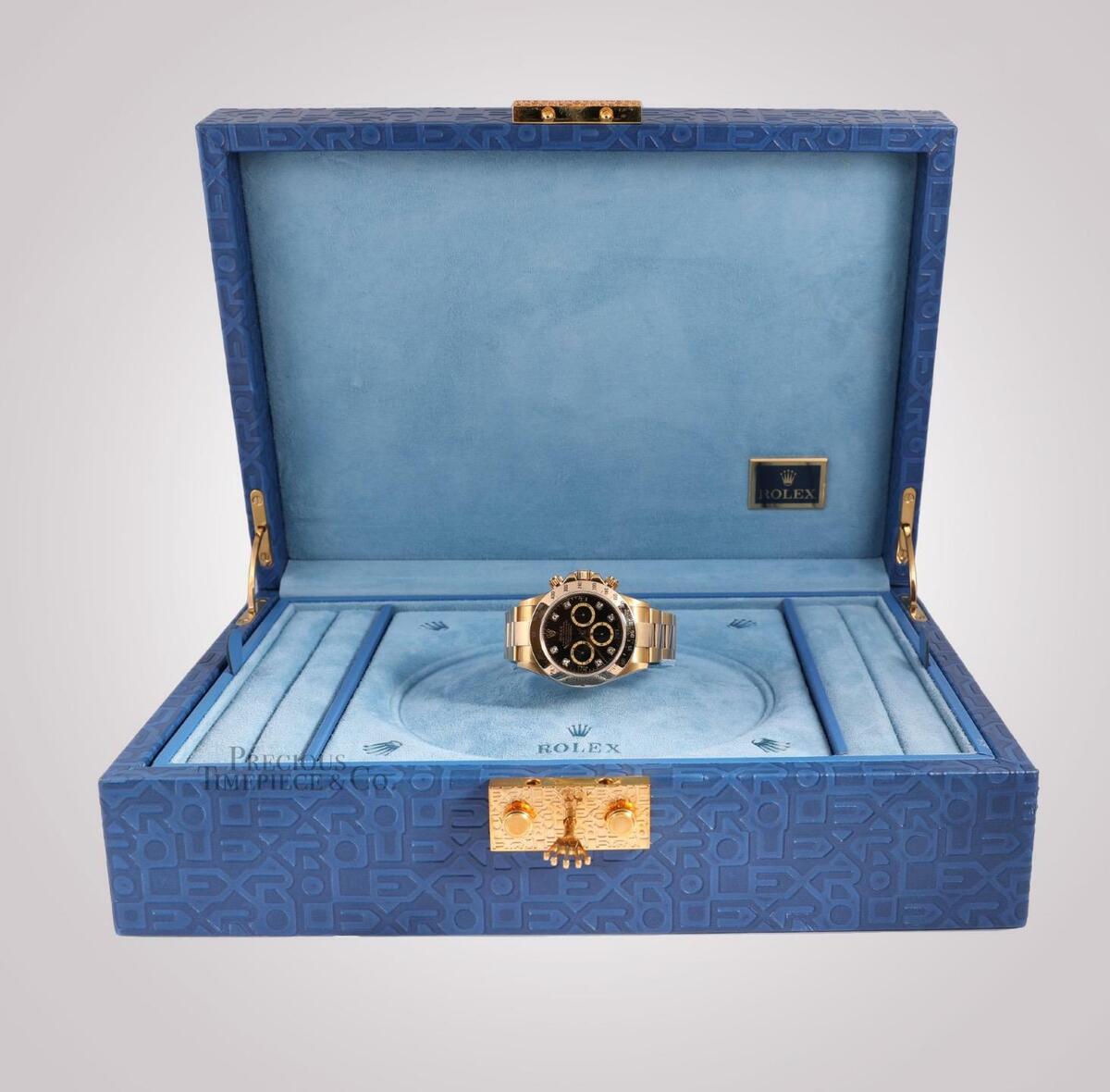 EFFEX ゲルザブ Rolex Mens Daytona 16528 18k Yellow Gold 40mm Factory Black