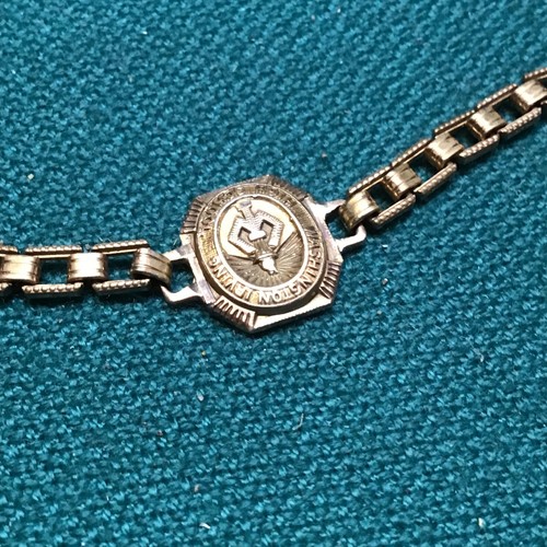 ANTIQUE WASHINGTON IRVING HIGH SCHOOL BRACELET 10K CHARM GOLD FILLED CHAIN 6” LG - Picture 5 of 5