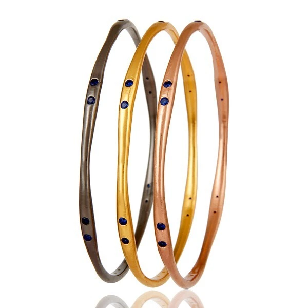 VALENTINO Set 3 Bracciale Multicolore con Zirconi Zaffiro Blu Nuovi Gioielli Moda per Regalo