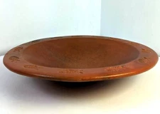 Pottery Barn Large Clay Platter, Bowl Red Clay Engraved Fish 19" Earthenware