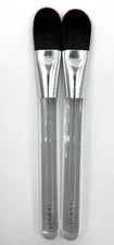 2 Piece Brush: Clinique 6" Powder Foundation Brush Clear Handle~ Standard Size