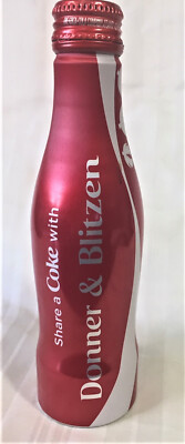 8.5 0Z, 2015, COCA-COLA ALUMINUM BOTTLE, SHARE A COKE WITH, DONNER & BLITZEN.