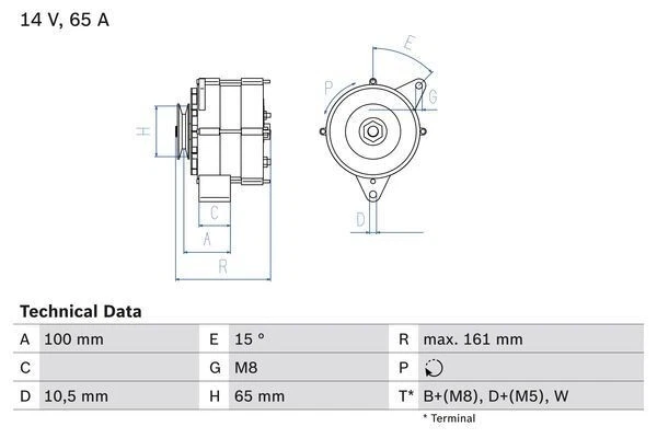 For VW - Golf 1.6, 1.6TD, 1.6D, 1.8 GTI 1985-1991 Bosch 3499 Alternator - Image 4 of 4