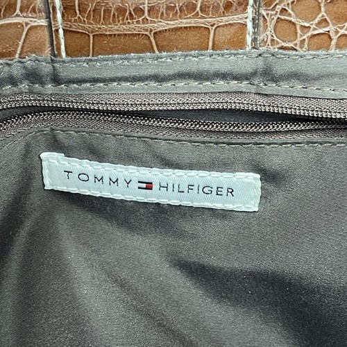 Vintage Tommy Hilfiger Y2K Brown Croc Embossed Shoulder Bag - Picture 7 of 11