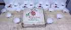 Vintage Federal White Glass Rosecrest 16 Piece - 16 Plates & 17 Cups Snack Set!
