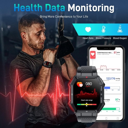 Smart Watch Fitness Tracker for Samsung Galaxy Note20 - HD Tactical 1.85in - Bild 6 von 8