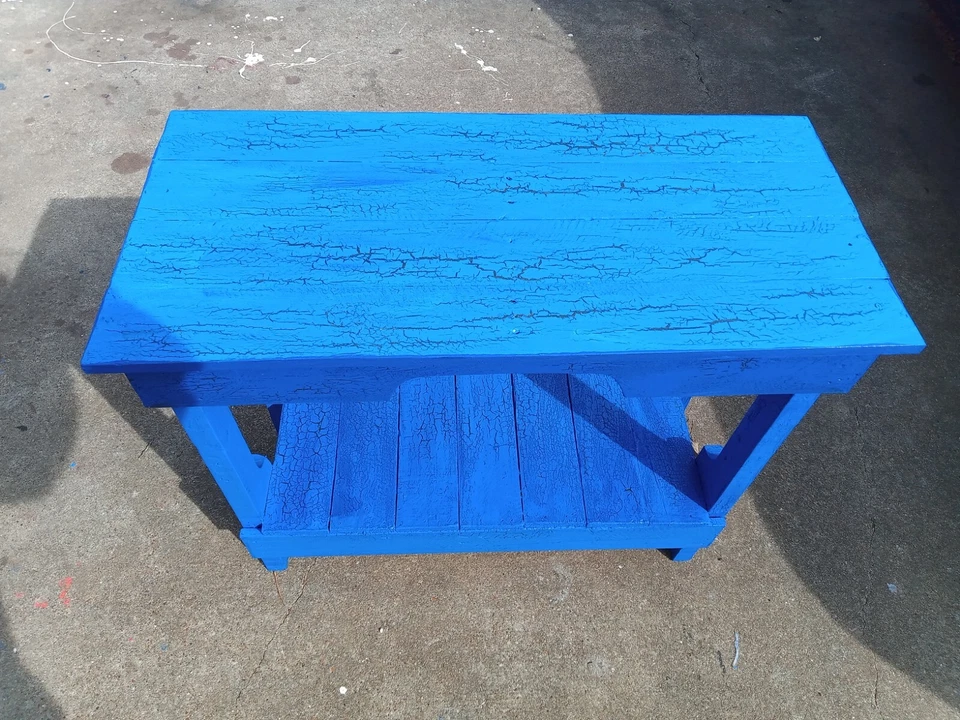 End/Side Table. Made From Reclaimed Oak Pallet Wood. Weathered Antique Affect. - Image 2 of 3