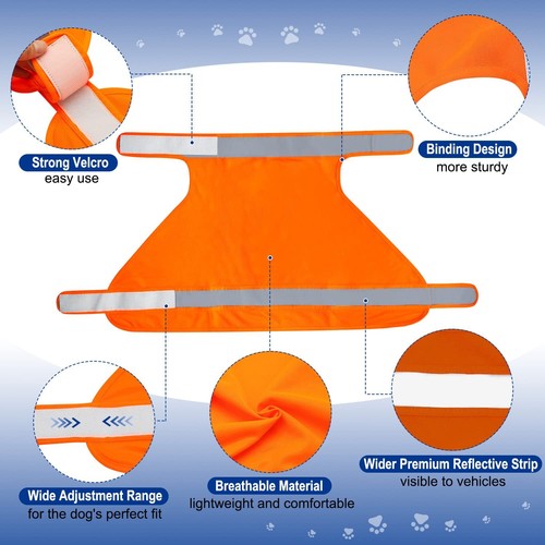 Blaze Orange Dog Vest High Visibility Outdoor Dog Safety VestDog Hunting Ves - Picture 5 of 6