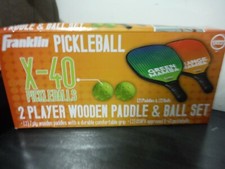 Franklin Sports Wood Paddle and Pickleball Set - 2 Player SHIPS FREE  FAST NEW