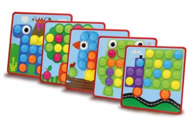 Mosaik Steckspiel Creativ Pins mit 5 Motivkarten 52-tlg. Bunte Stecker Steckbild