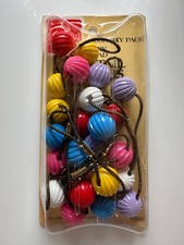 12 GOODY LARGE Twin Bead Vintage Vtg Hair Tie Ponytail Holder Knockers USA NEW