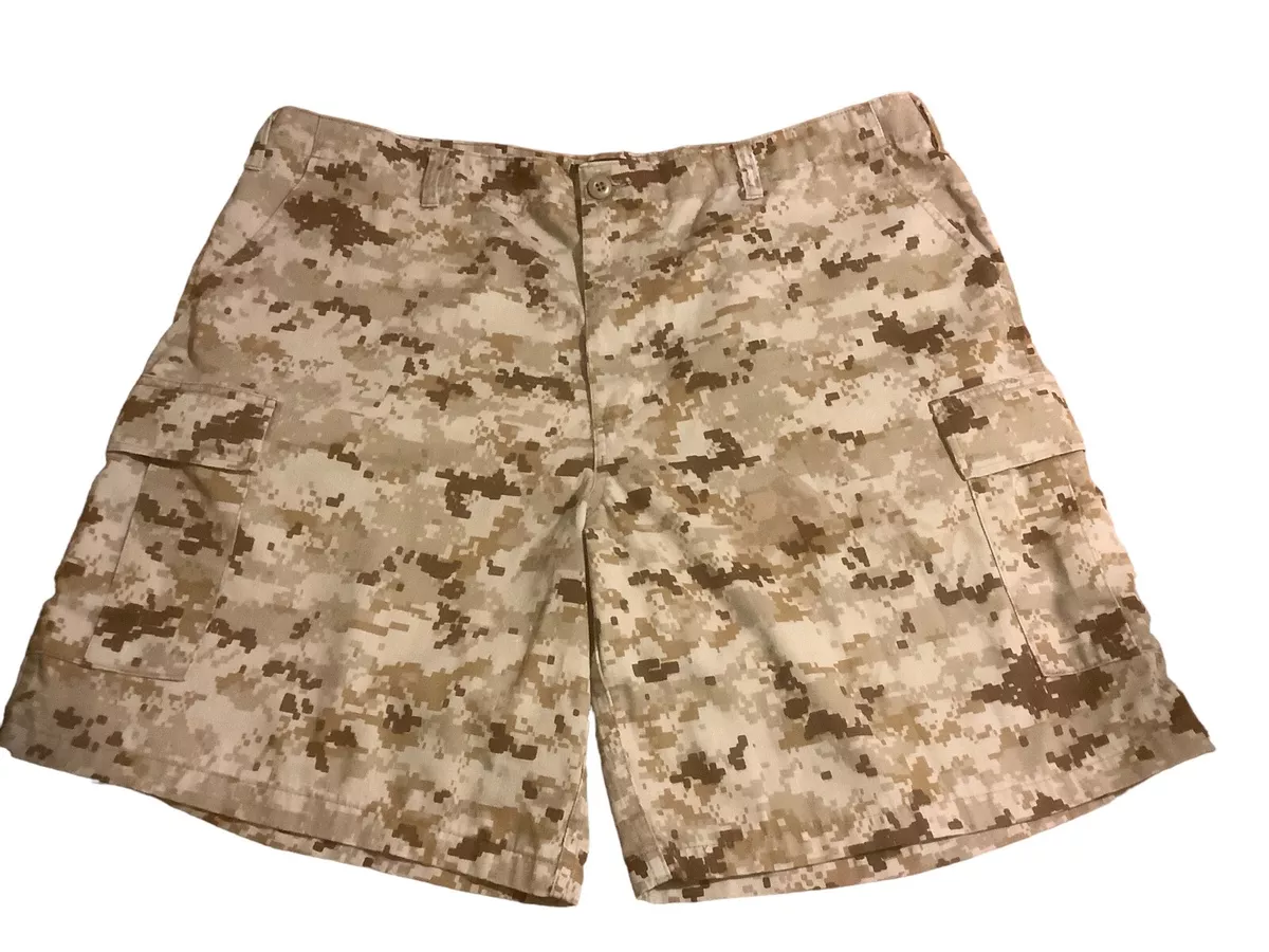 TRU SPEC Tactical Desert Camo Digital Cargo Shorts XXL 46x9 Coyote Tan Canvas