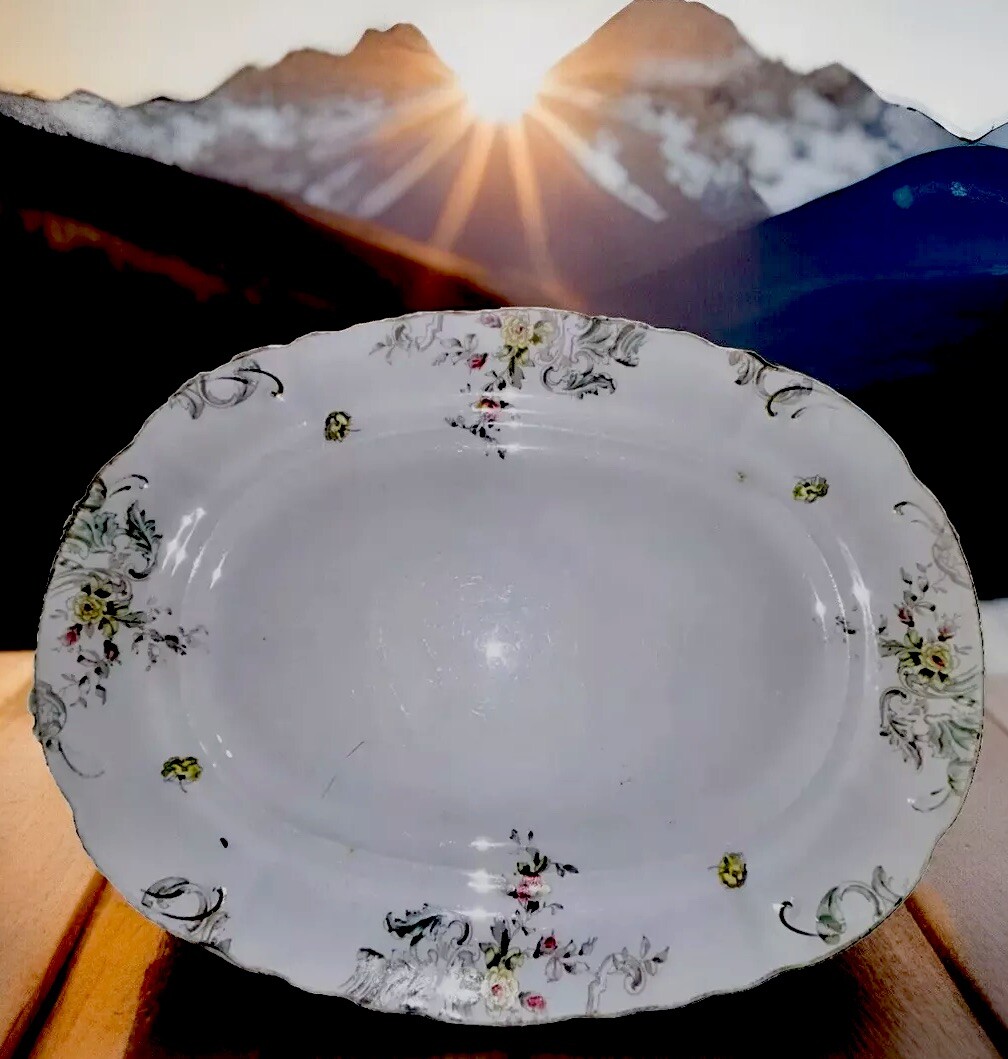 RARE VINTAGE MERCER SEMI-VITREOUS China Pink Flowers Luzerne RARE VINTAGE MERCER SEMI-VITREOUS China Pink Flowers Luzerne