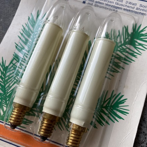 Vintage OSRAM 6131 wax candle effect Christmas lights bulbs 14v 3 watt E10 - Picture 9 of 11
