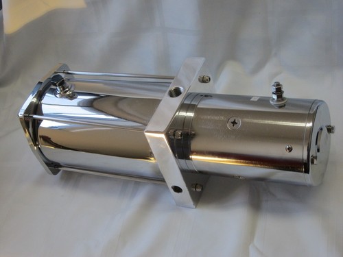 Lowrider Hydraulics pump #9 gear, 1/2" block, chrome plate & motor, side return - Picture 2 of 10