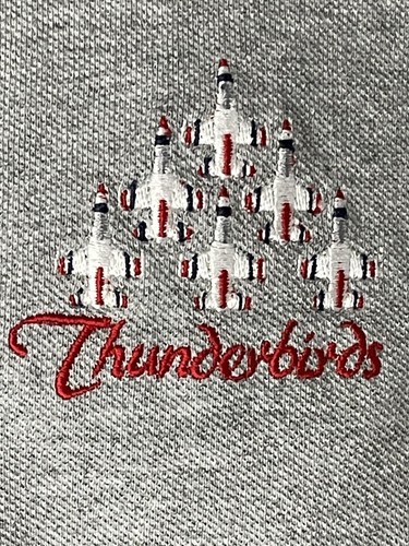 USAF U.S. AIR FORCE THUNDERBIRDS SQUADRON GRAY POLO GOLF SHIRT, GILDAN, SIZE XL - Picture 3 of 6