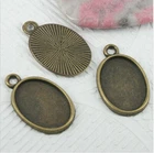 15pcs 24x15mm antiqued bronze tone 24x15mm cabochon settings EF0727